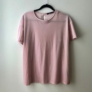 PINK VELVET PLUSH OVERSIZED T-SHIRT